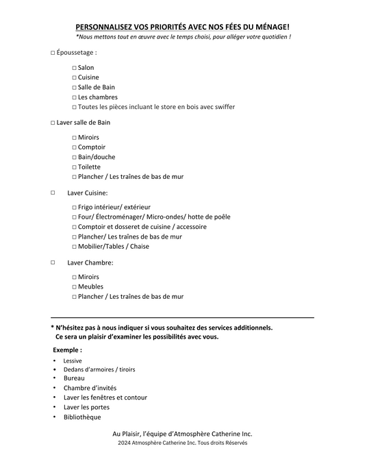 Entretien ménager résidentiel